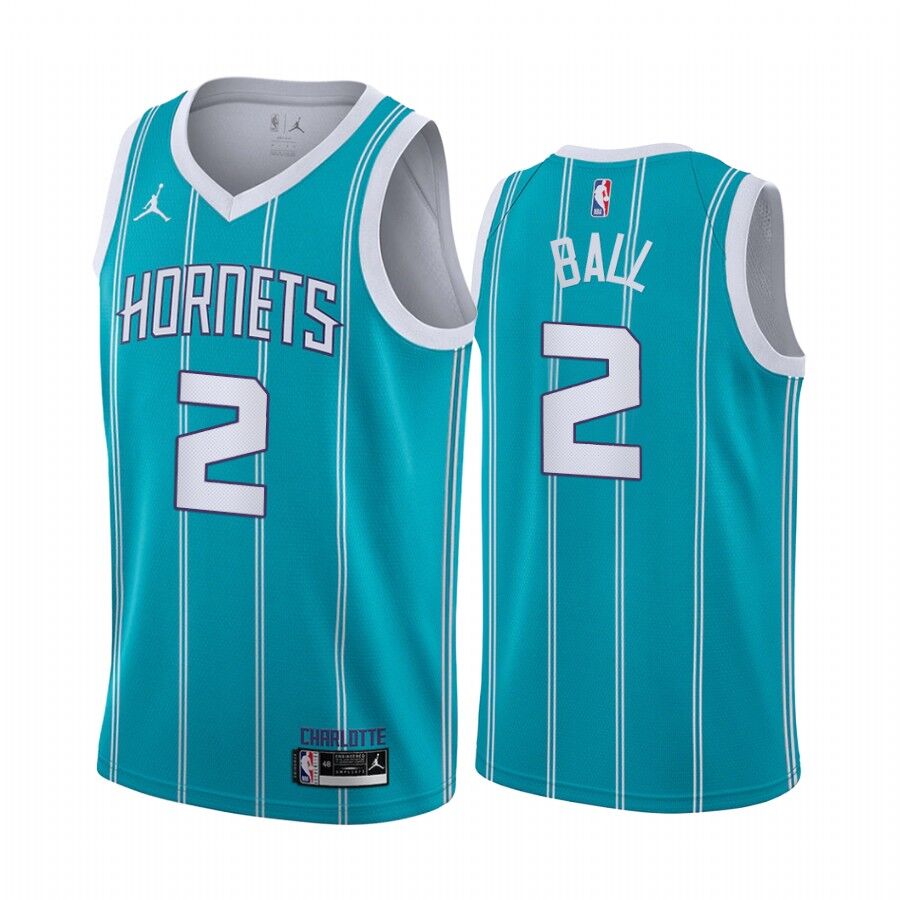 Men's New Orleans Hornets #2 LaMelo Ball 2020-21 Light Blue City Edition Swingman Stitched Jersey